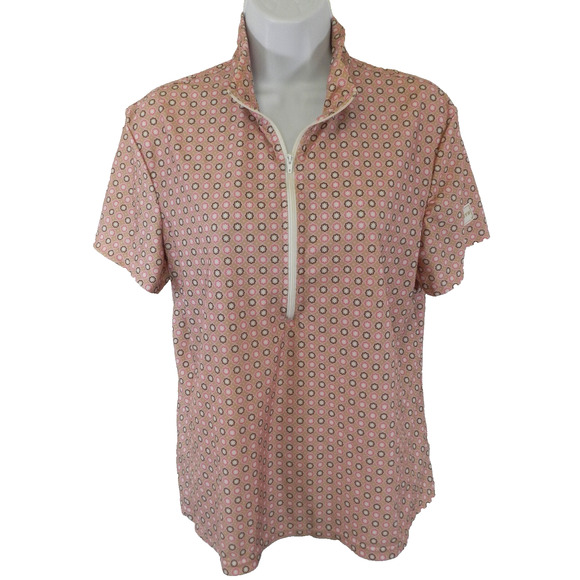 FITS Equestrian Riding Polo shirt Women's Size LARGE short sleeve (nn52) - Picture 1 of 9